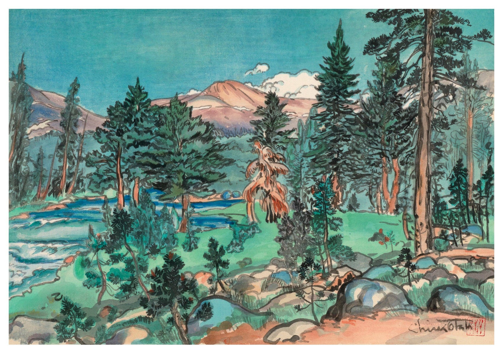 Chiura Obata: Clouds, Upper Lyell Trail Notecard