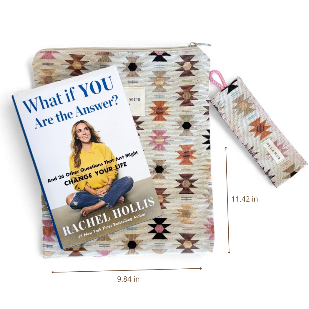 Book Cover With Matching Bookmark in Spring Geo