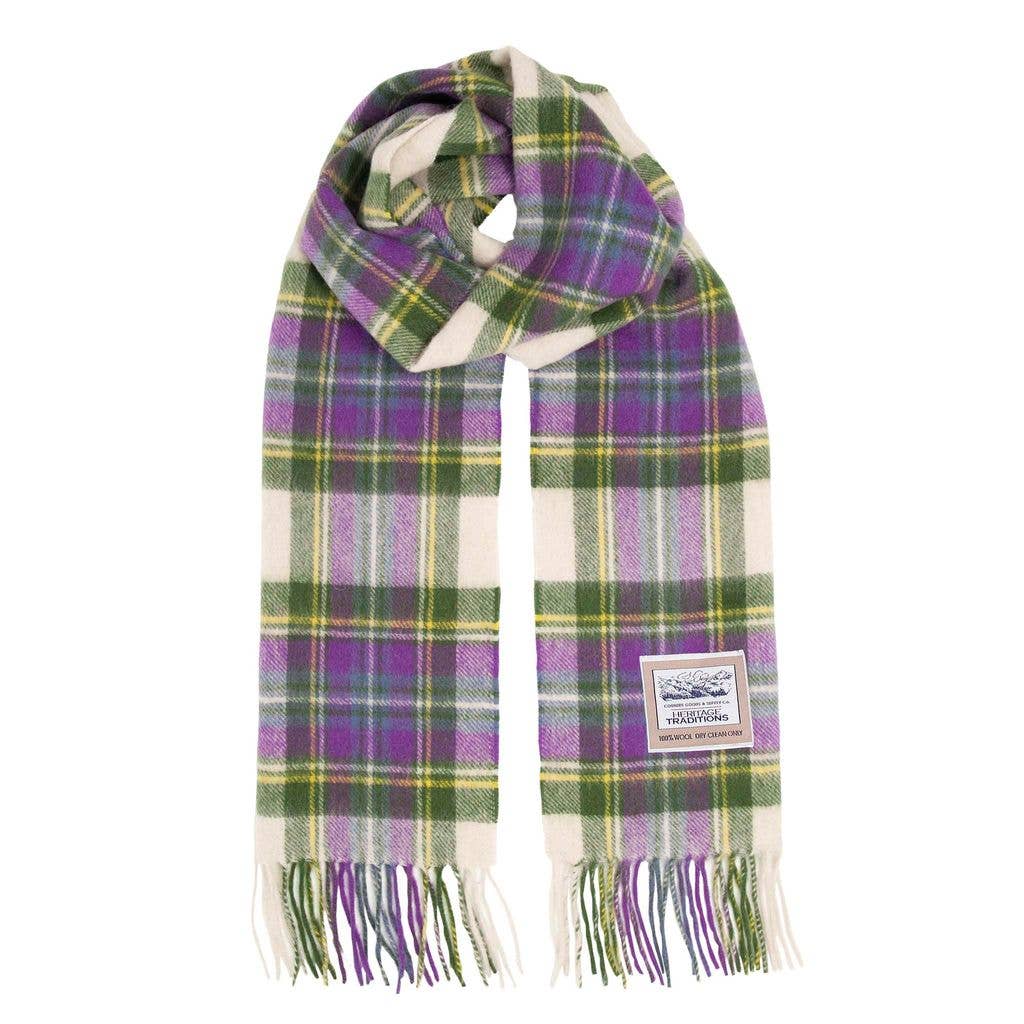 Pure Wool Tartan Check Scarf: Lindsay