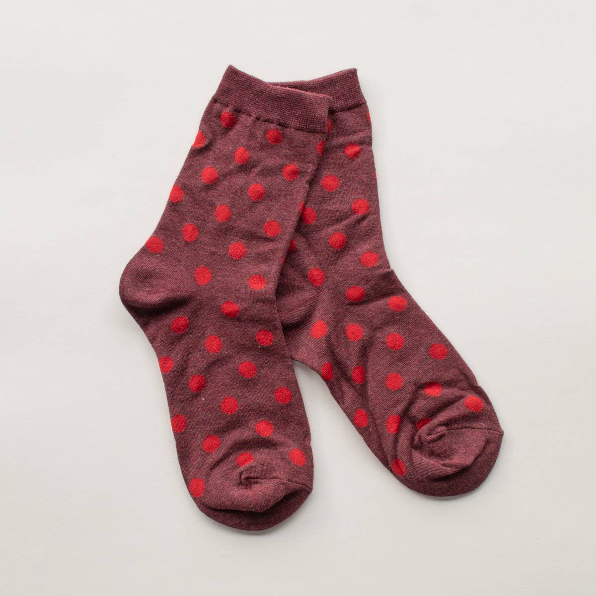 Polka Dots Casual Socks: Mauve