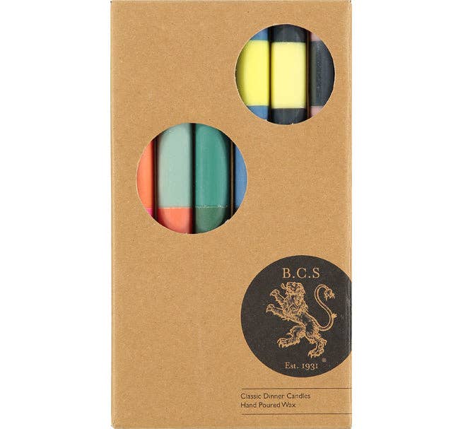 British Colour Standard Dinner Candles - Spring Mix