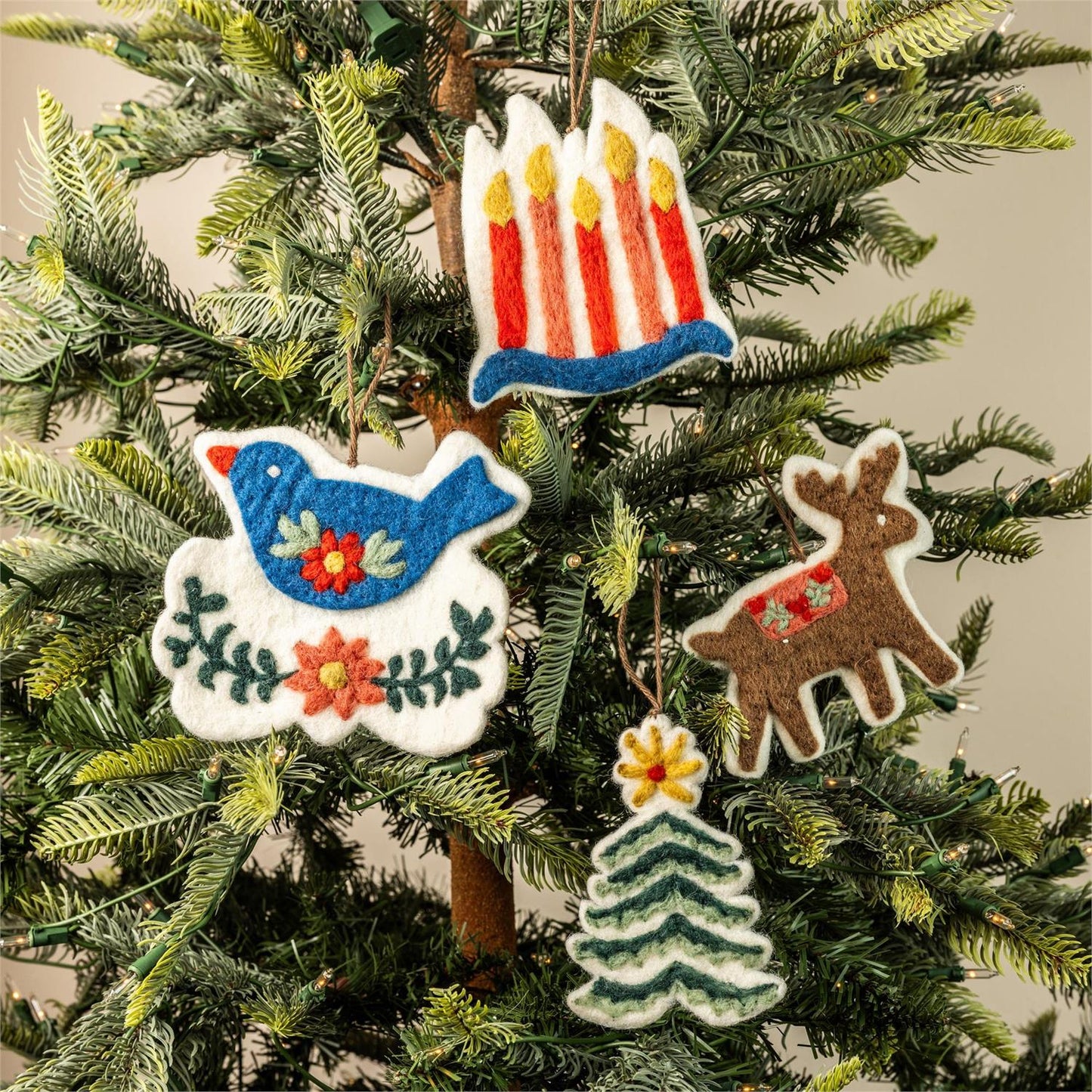 Wool Folk Art Ornaments