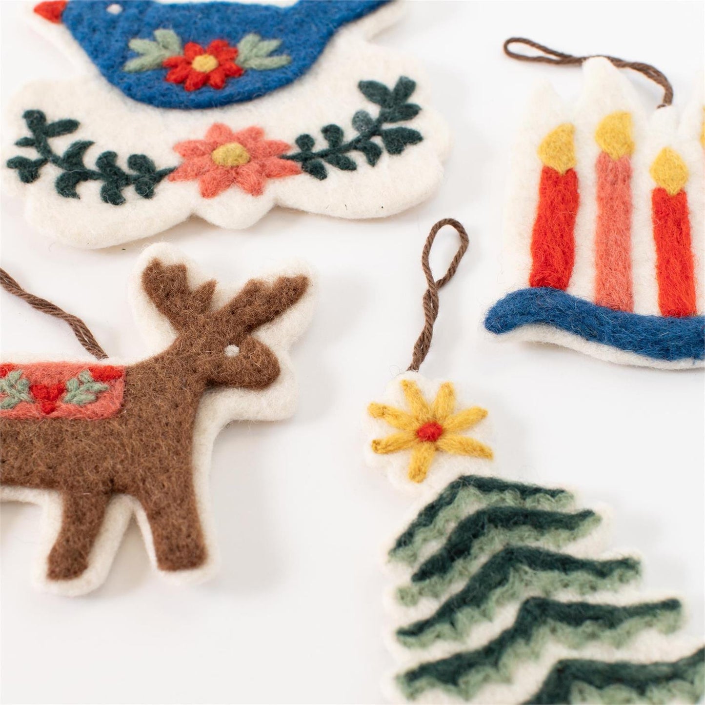 Wool Folk Art Ornaments