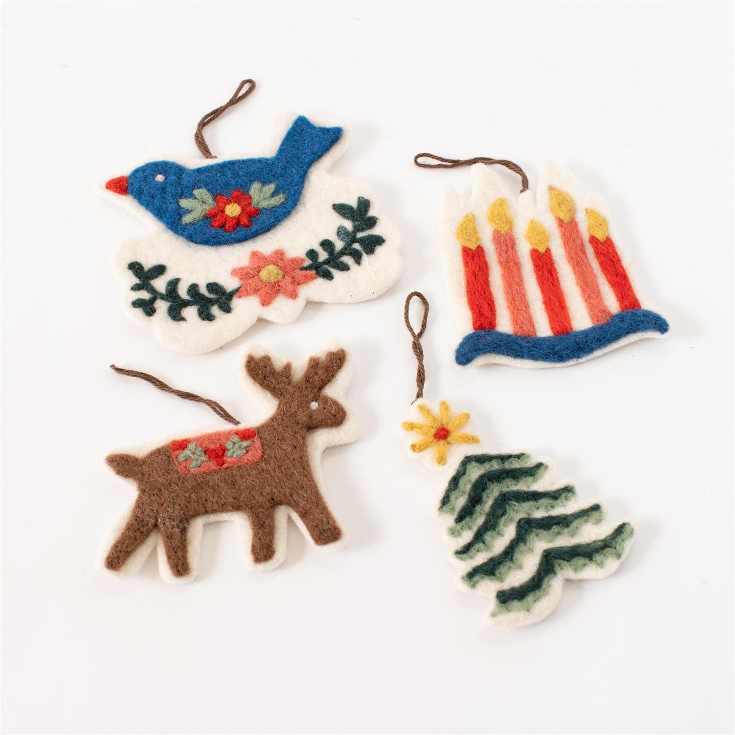 Wool Folk Art Ornaments