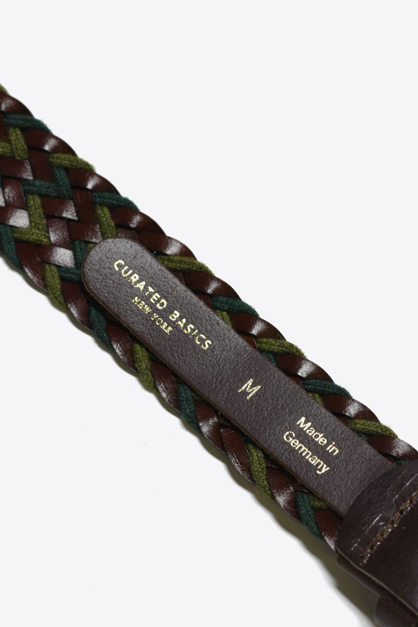 Forest & Moss Green Woven Elastic Leather Belt