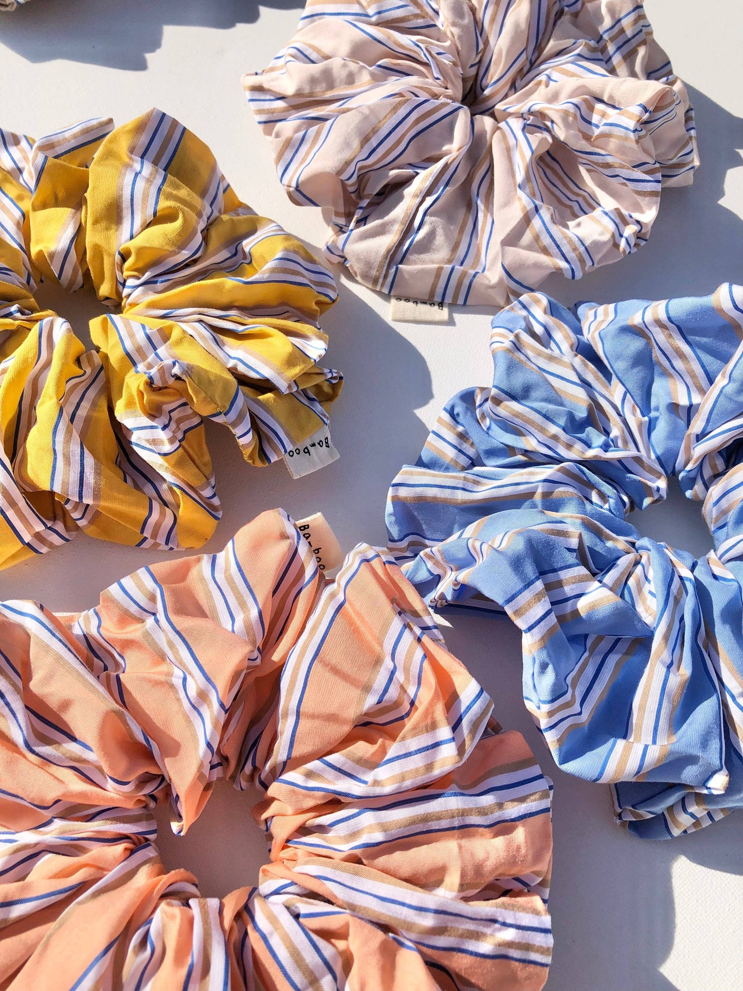 SMART STRIPE SCRUNCHIES: Peach / 19cm