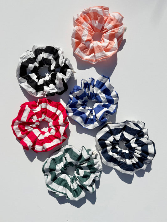 STRIPE OVERSIZED SCRUNCHIES: Red apple
