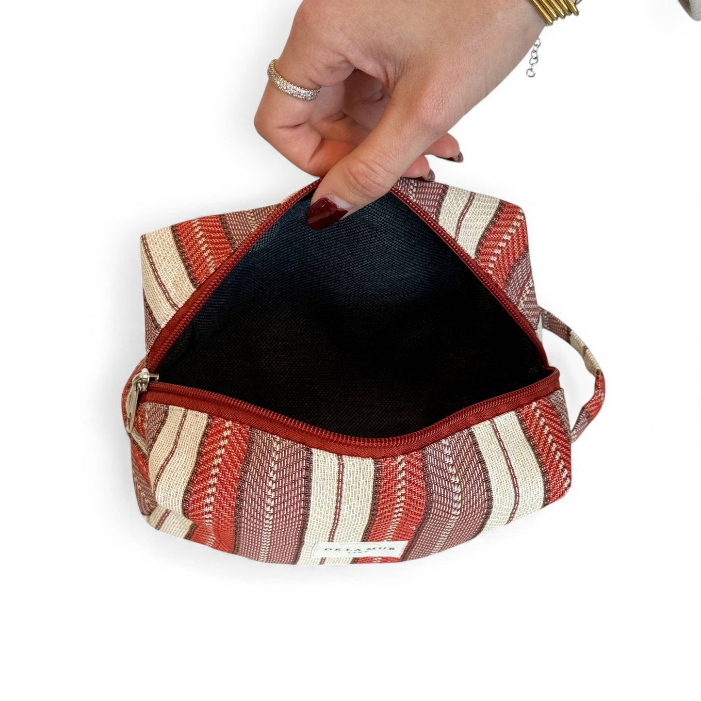 Squared Makeup Bag in Summer Stripe