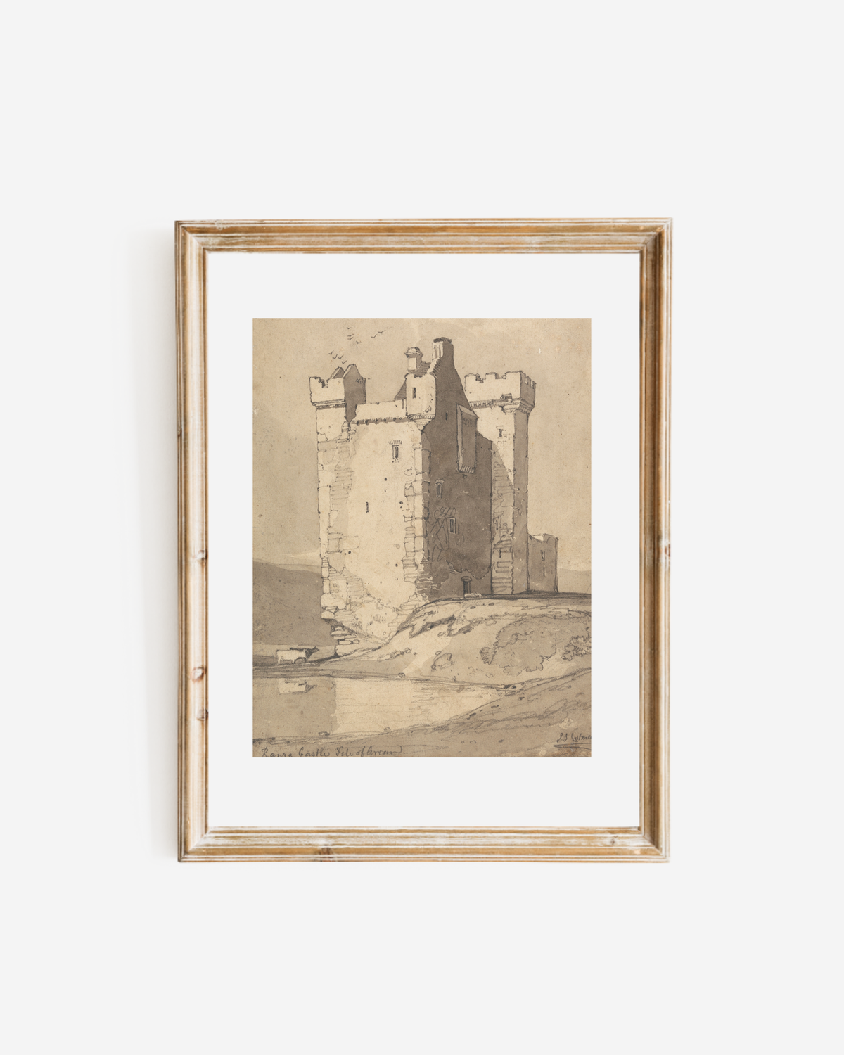 Castle Sketch Antique Art Print