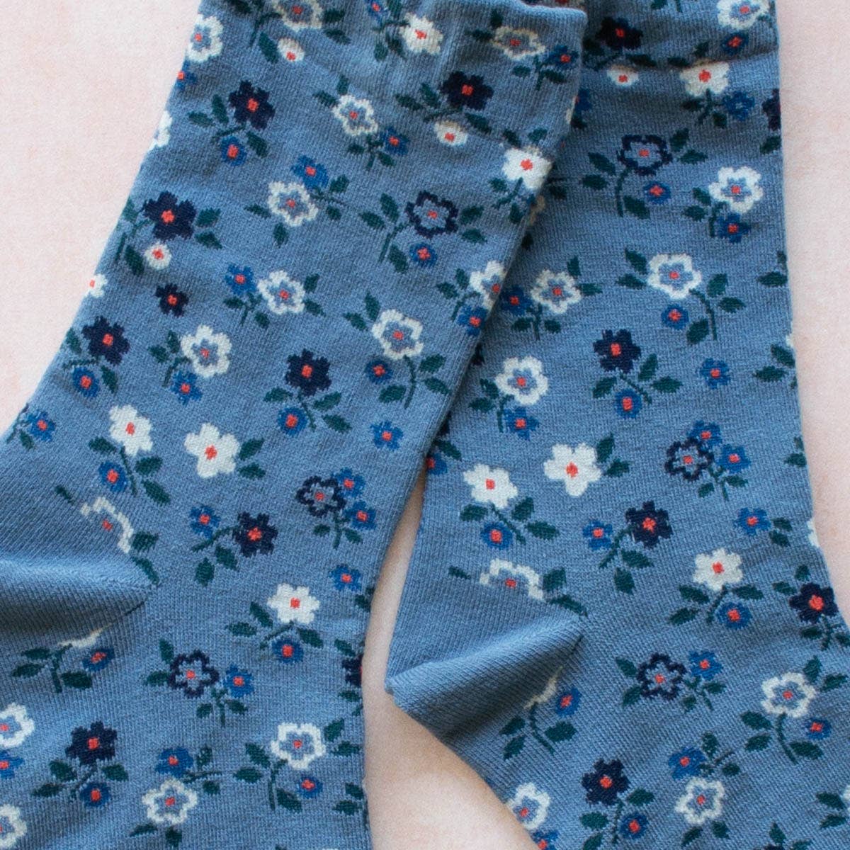 Garden Flower Socks: Ivory