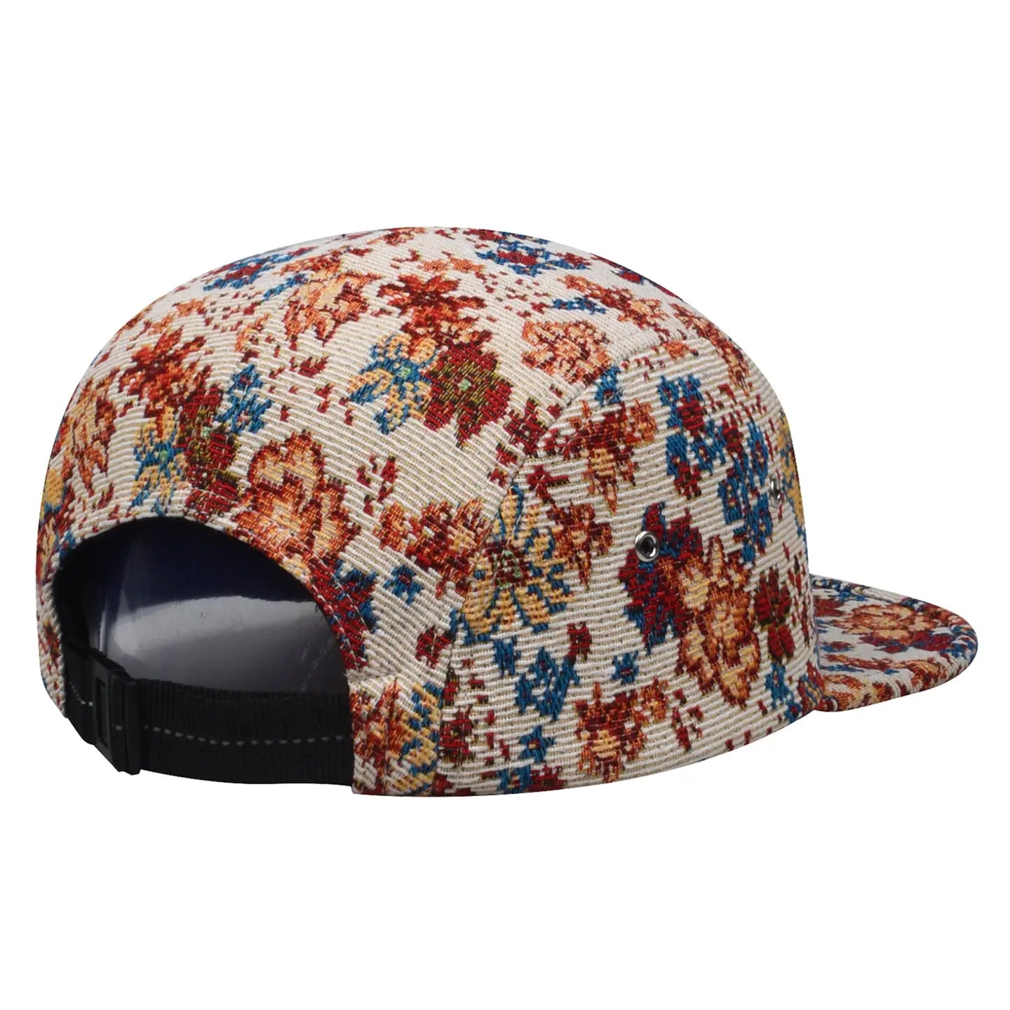 Hatphile Jacquard Floral Pattern 5 Panel Hat Camp Cap
