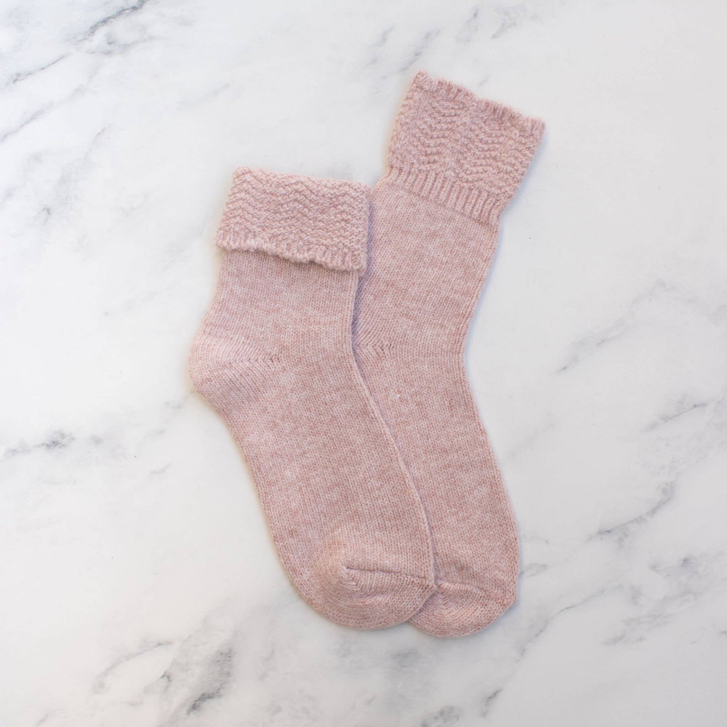 Charlotte Combed Wool and Cashmere Socks: Mocha