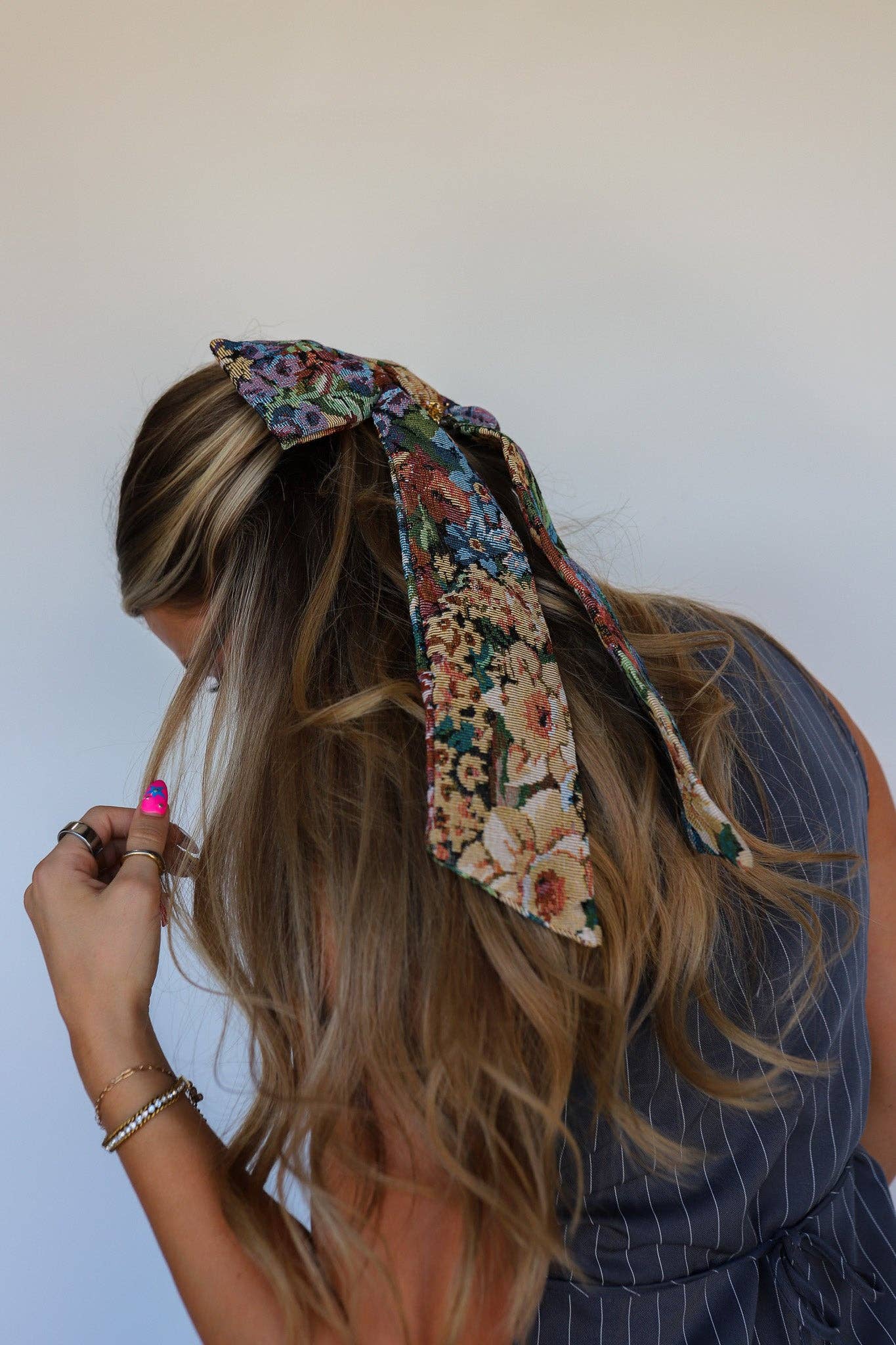 Damask Oversized Hair Bow