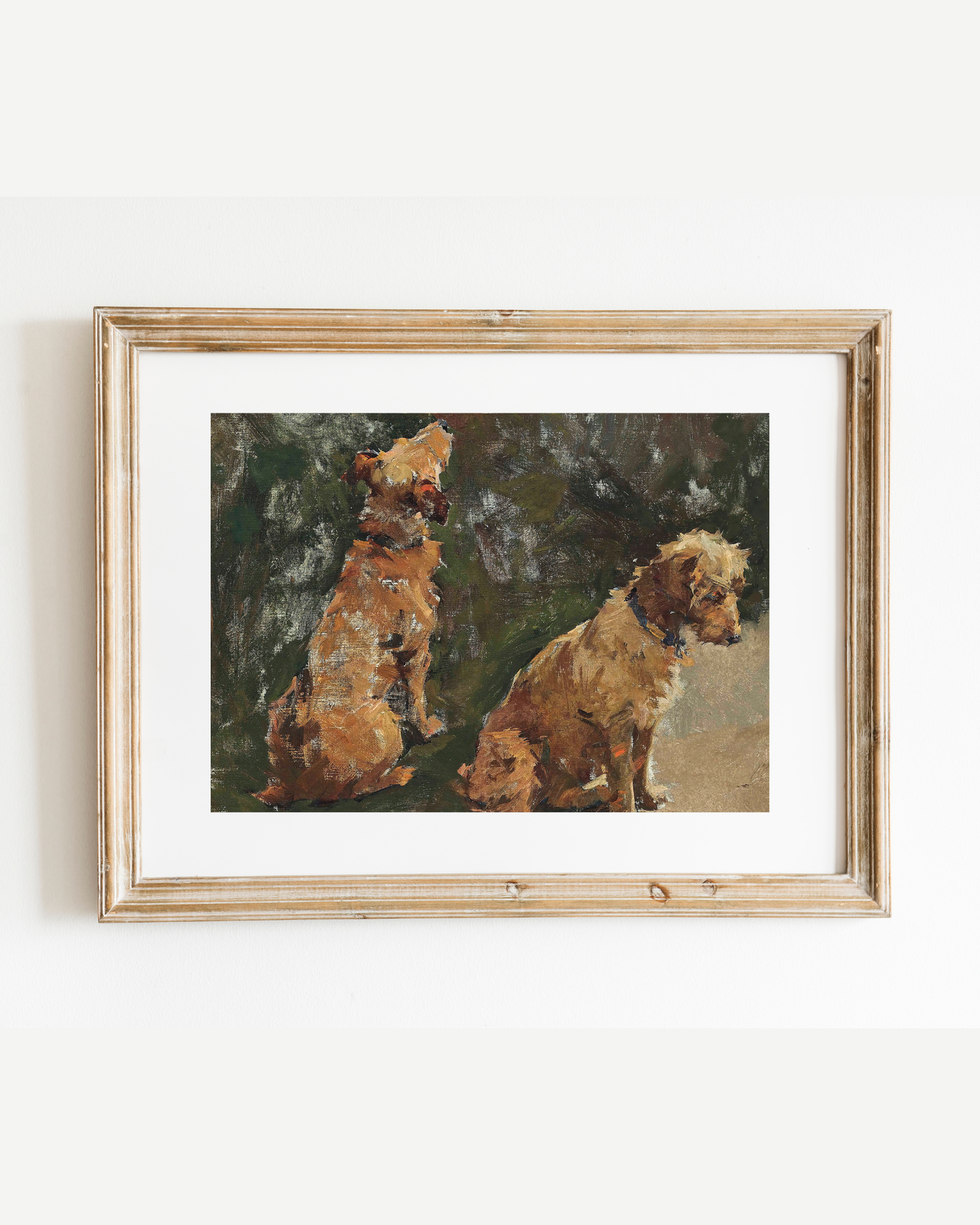 Two Pups Antique Art Print