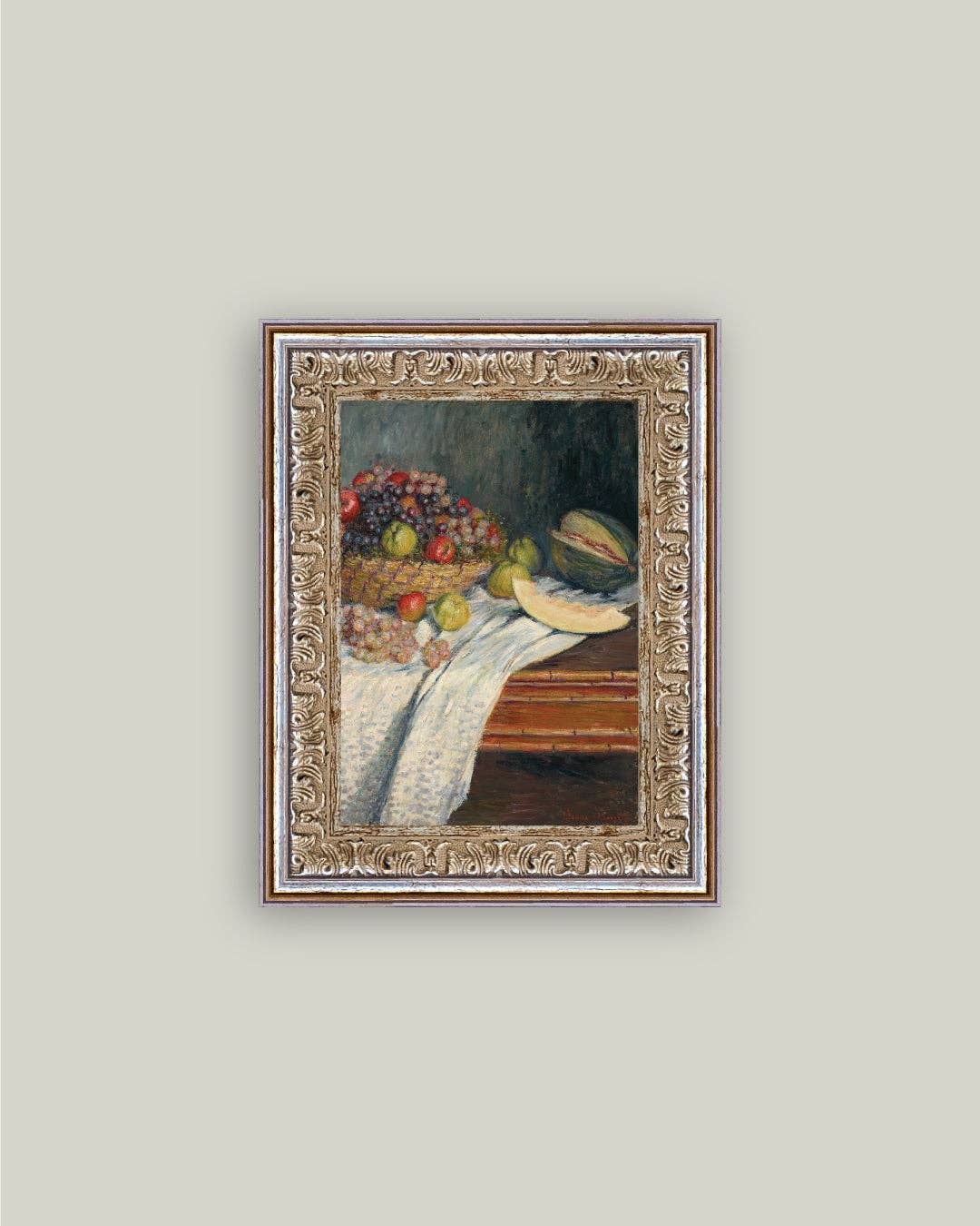 Still Life with Honeydew Framed Antique Art