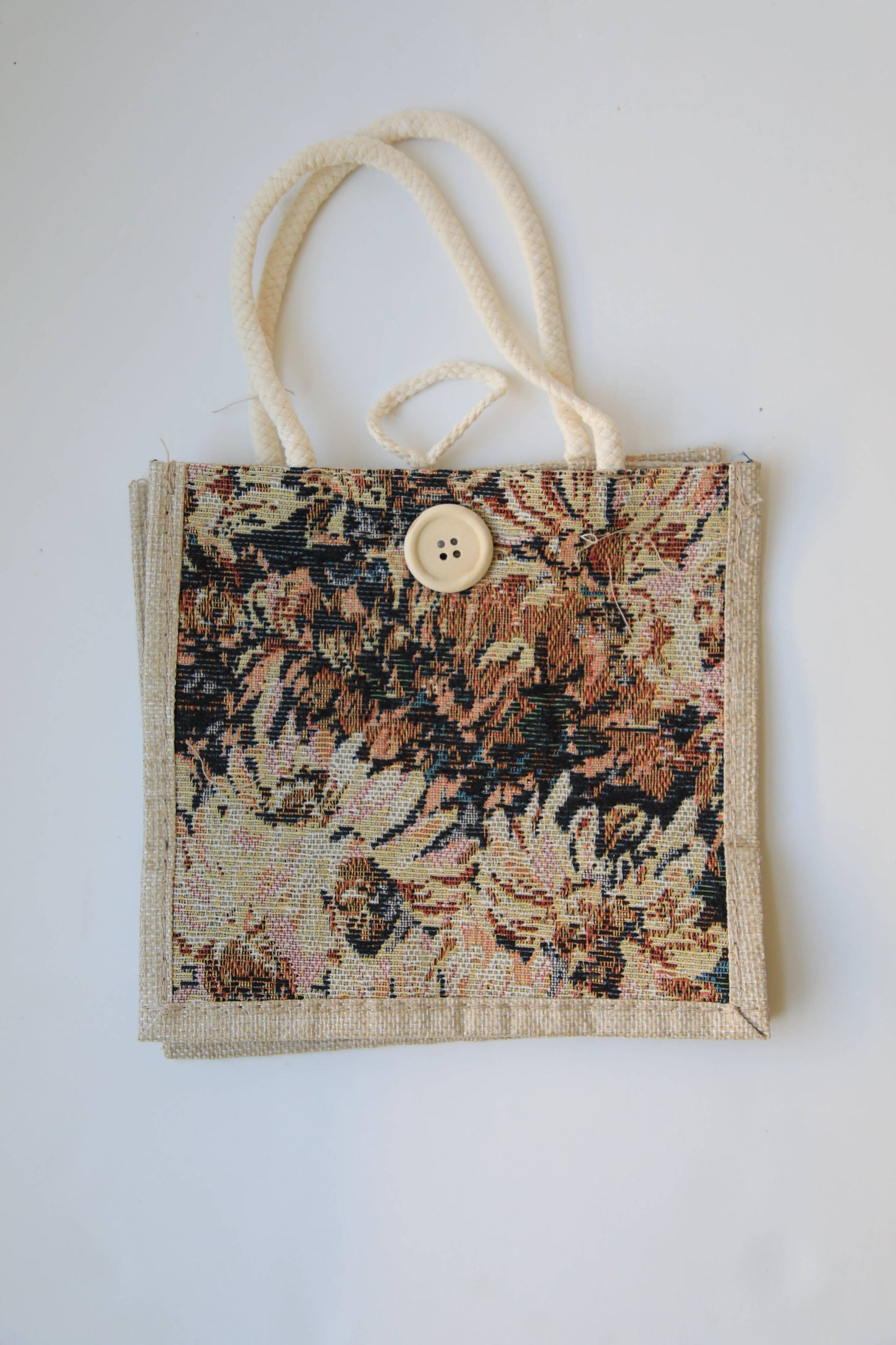 Jacquard Canvas Mini Tote -- Moody Florals