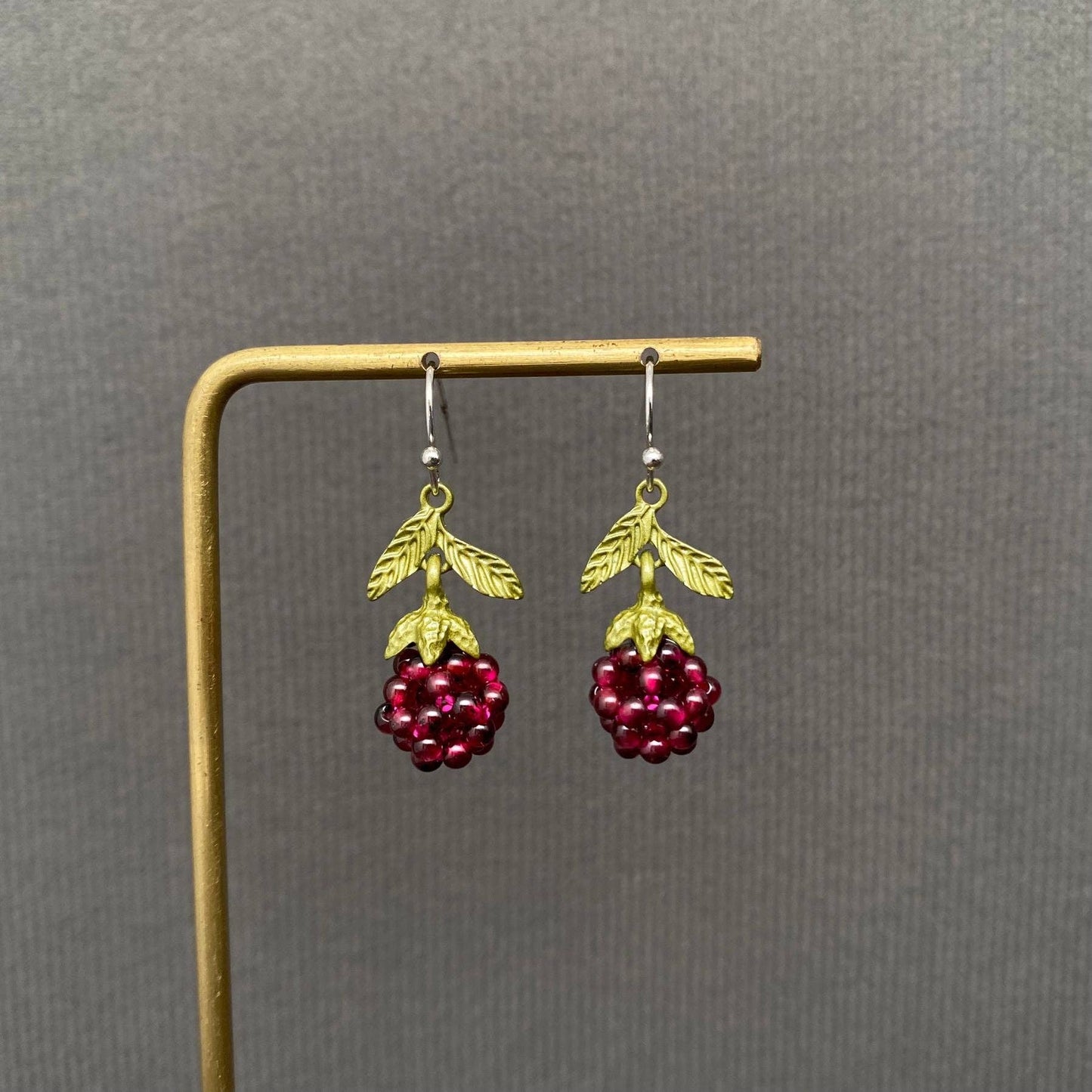 Garnet Raspberry Dangle Earrings