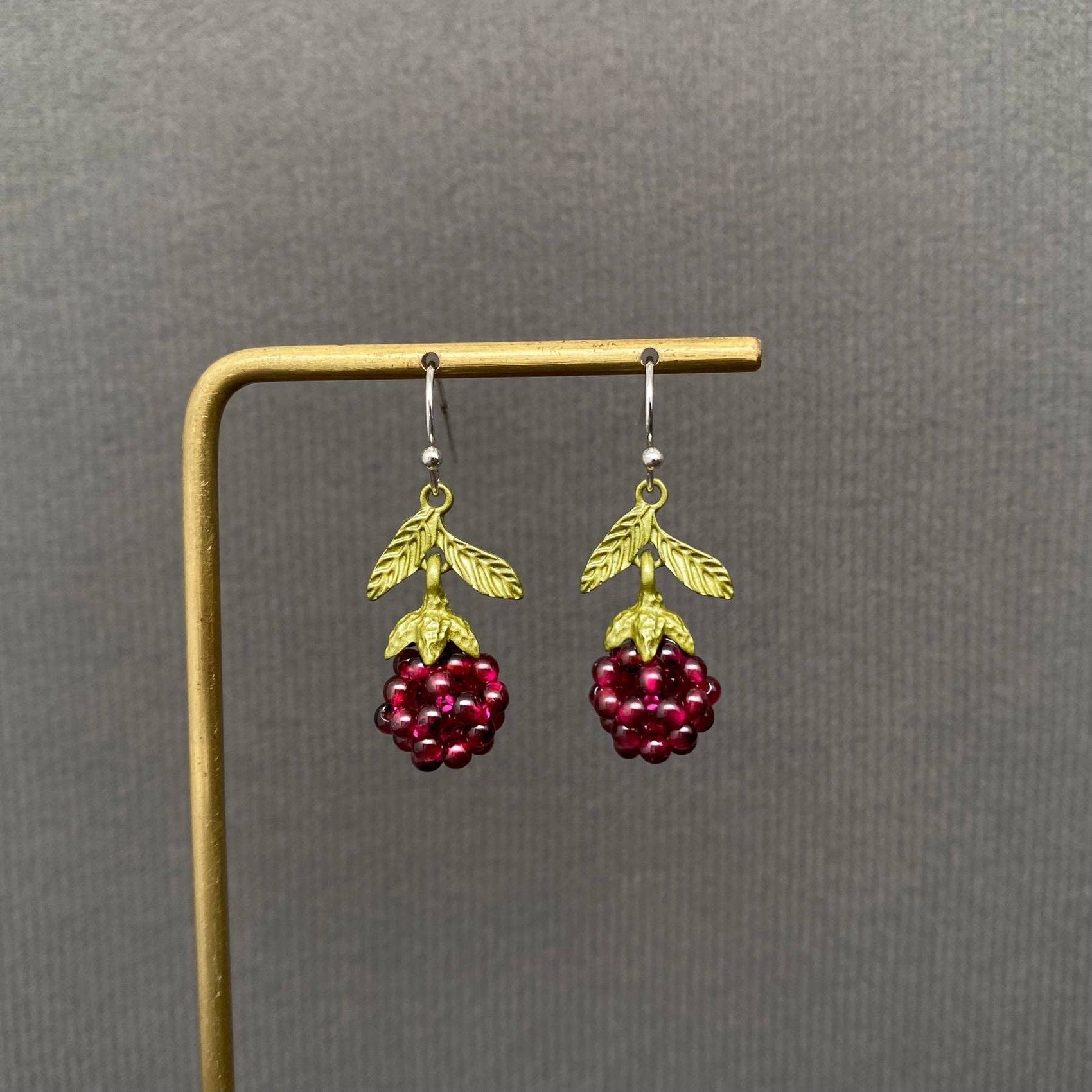 Garnet Raspberry Dangle Earrings