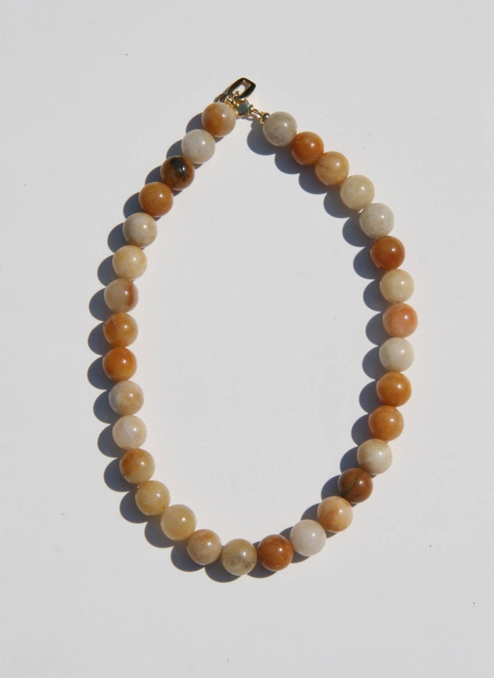 Caramel Yellow Topaz Beaded Necklace: 18"