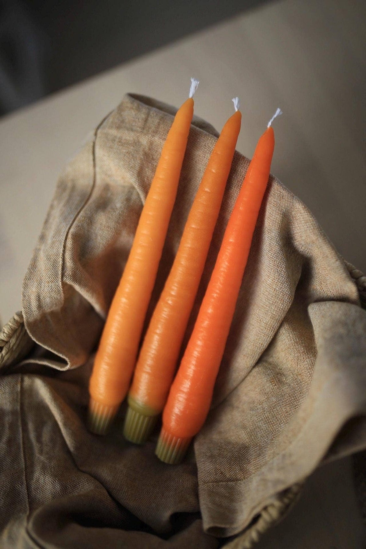 Carrot Beeswax Taper Candle