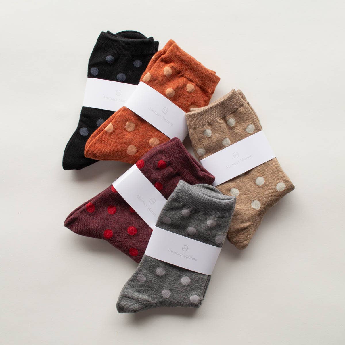 Polka Dots Casual Socks: Rust