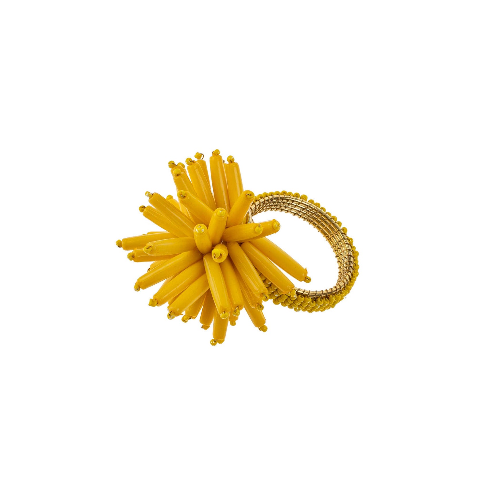 Corsica Beaded Napkin Ring Yellow