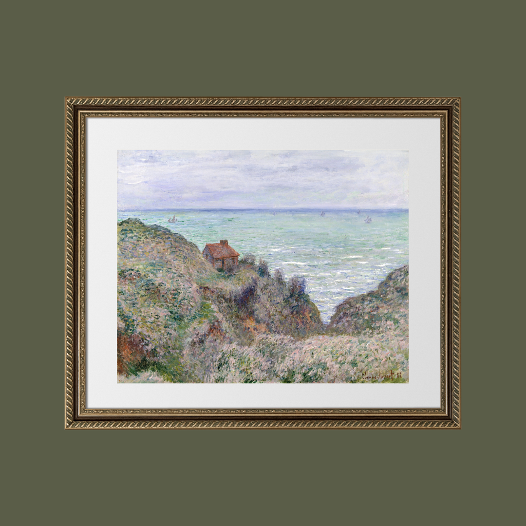 Cabin at the Sea Antique Art Print