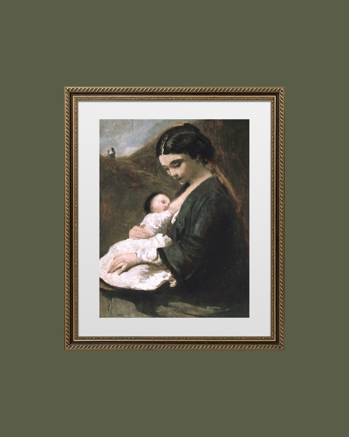 Mother and Child Antique Art Print