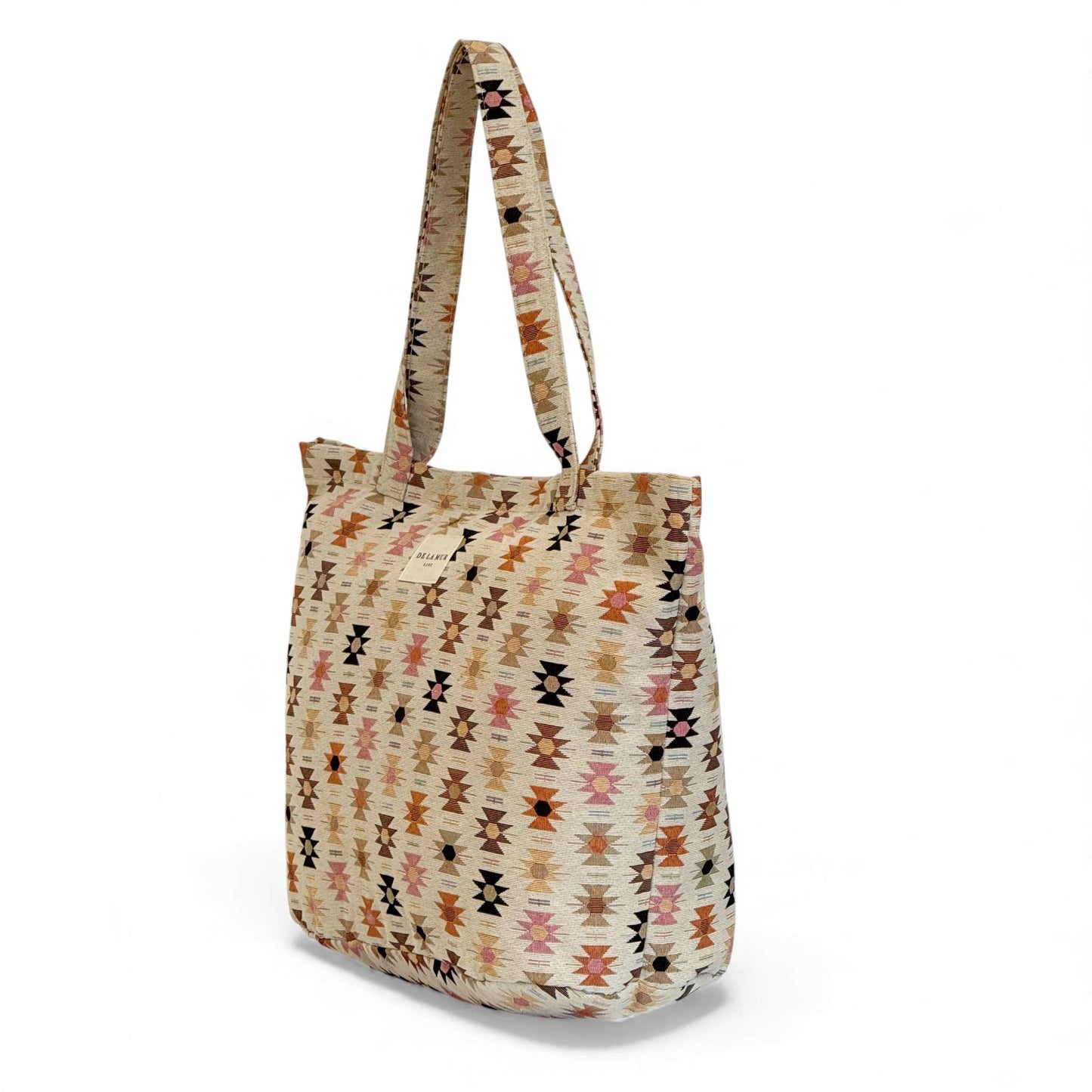 Zippered Bag in Spring Geo - Large