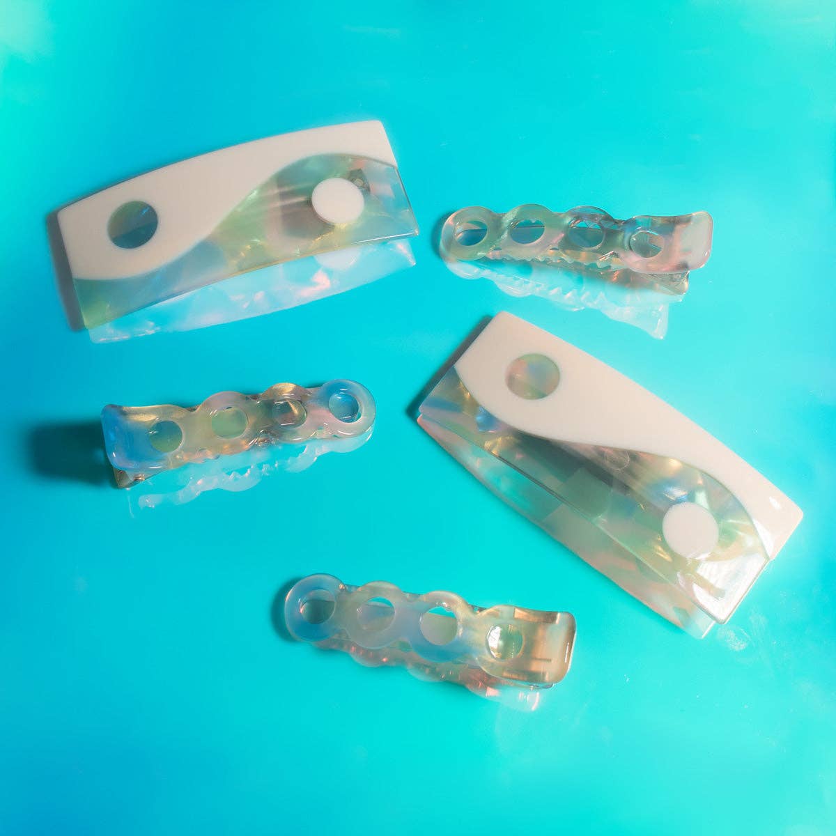 Candy Color Acetate Yin Yang French Barrette