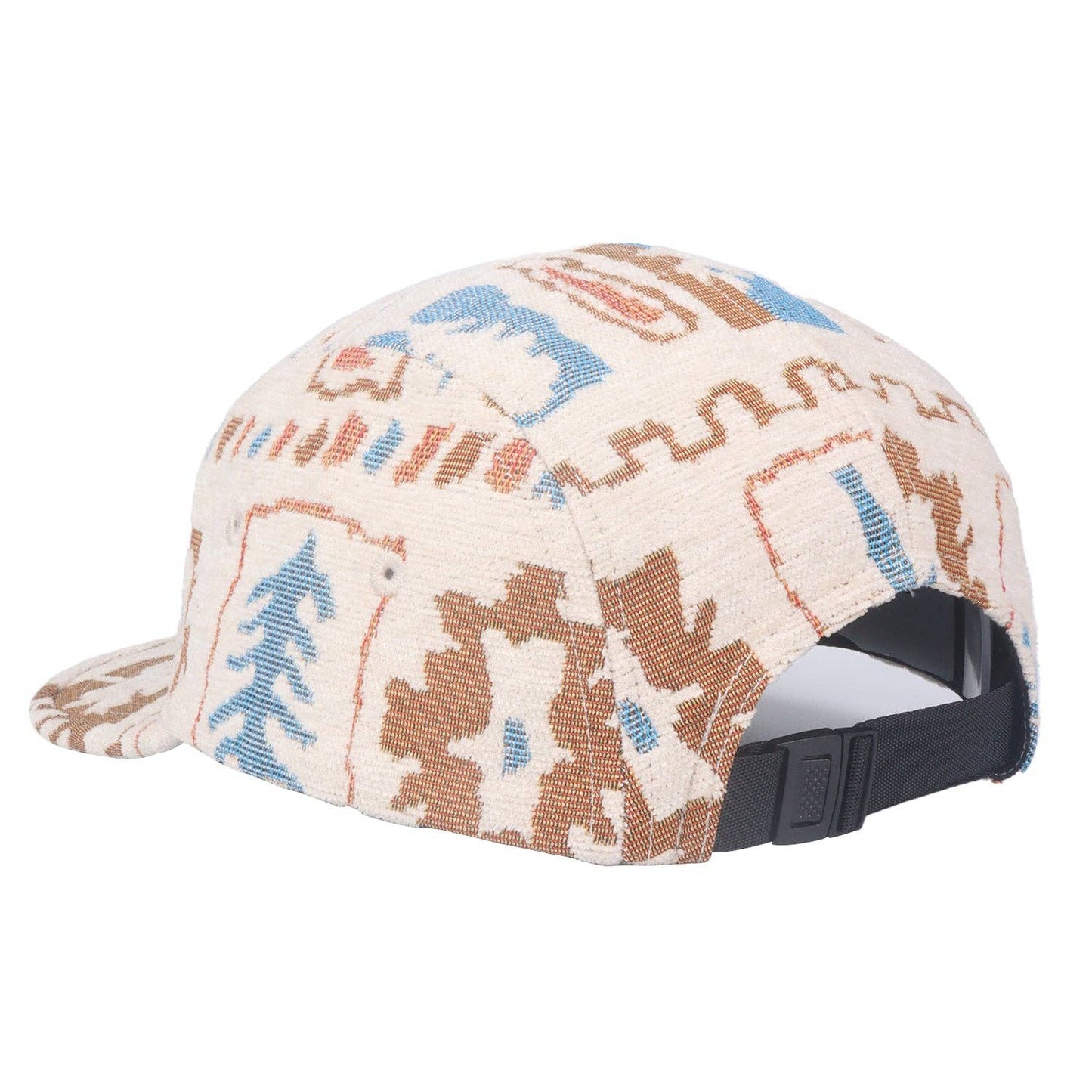 Hatphile Nature Inspired Pattern 5 Panel Hat: Black