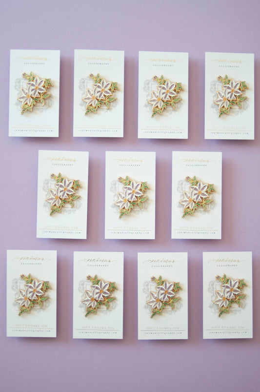 Clematis Enamel Pin