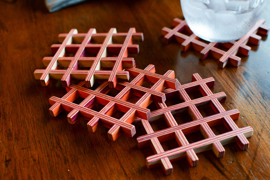 Red Coasters - Set of Four