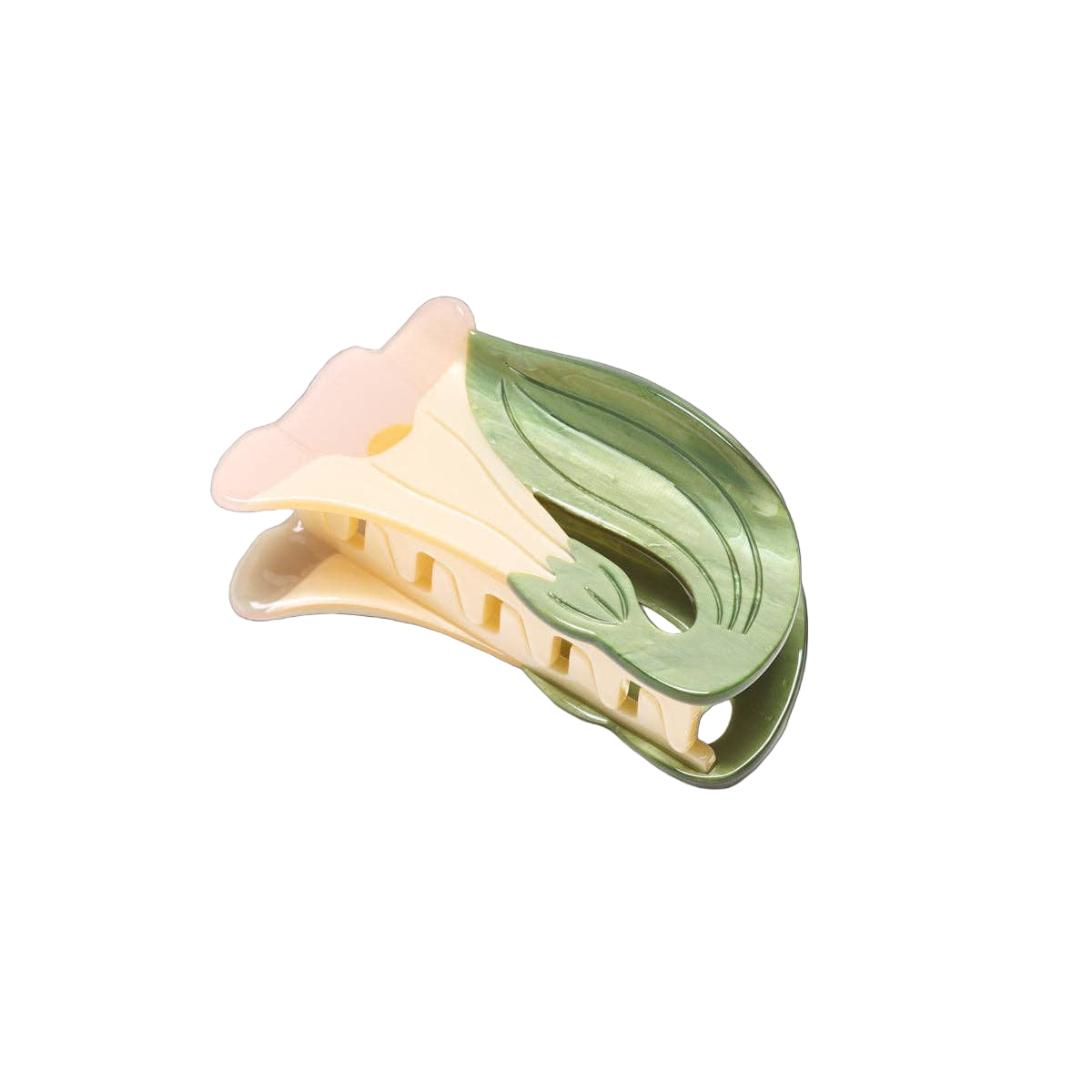 Datura White Trumpet Flower Acetate Hair Claw Clip