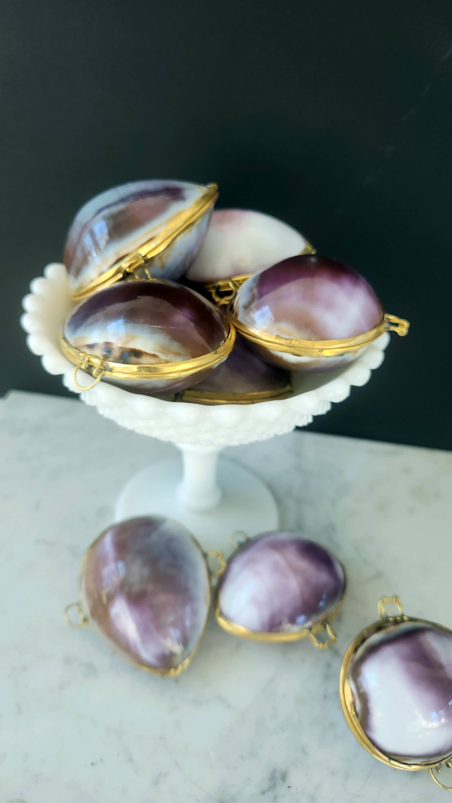 Purple Cowrie Trinket Pill Box & Coin Purse