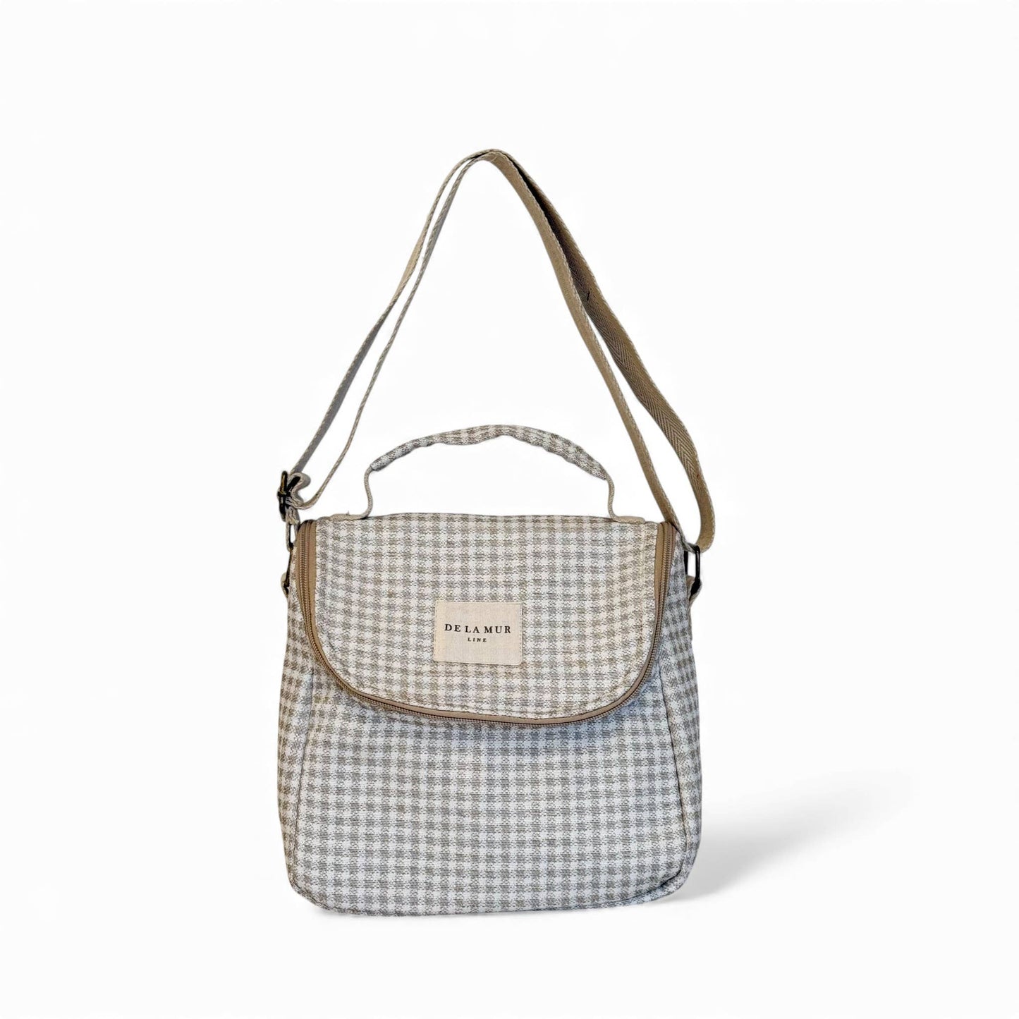 Insulated Lunch Bag in beige Check