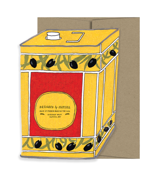 Olive Oil  Die Cut Card