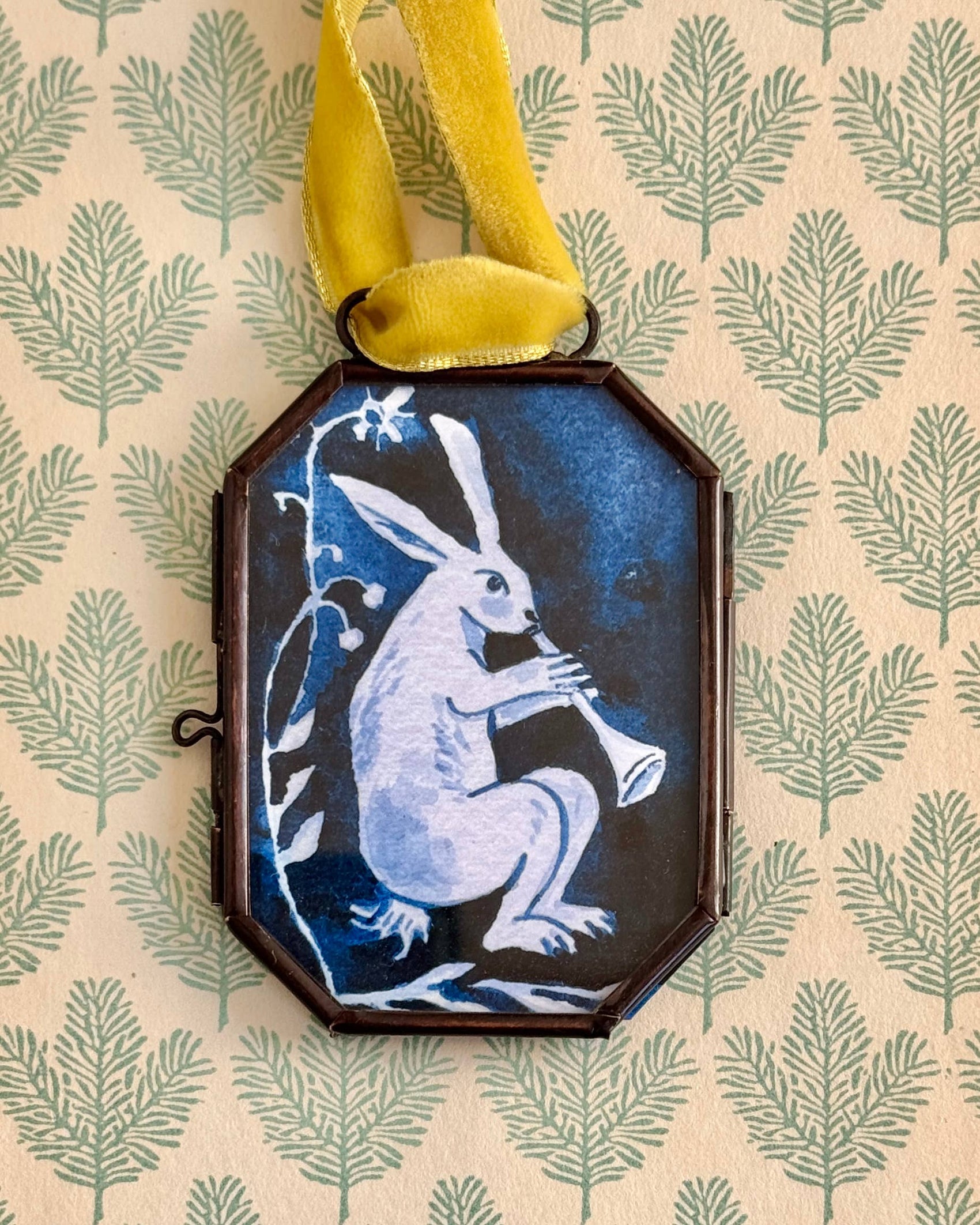 Festive Hare - Handmade Art Locket