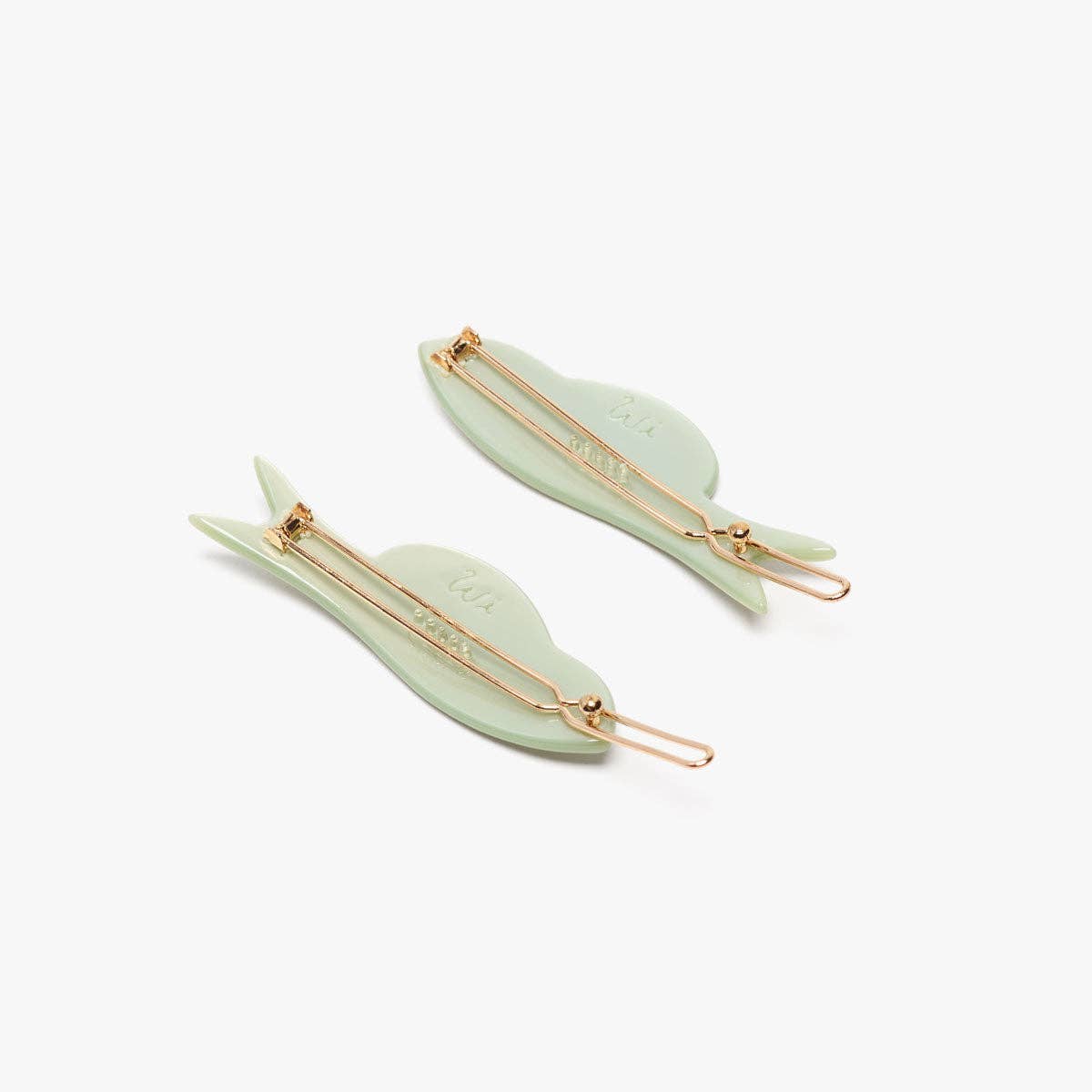 Jade Green Acetate Fish Women's Hair Clip Barrette Set