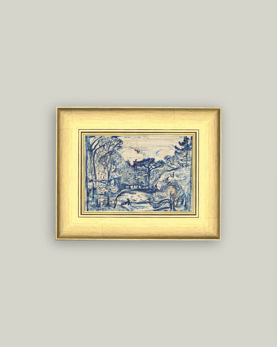 Forest with Woodcutter: 11x9