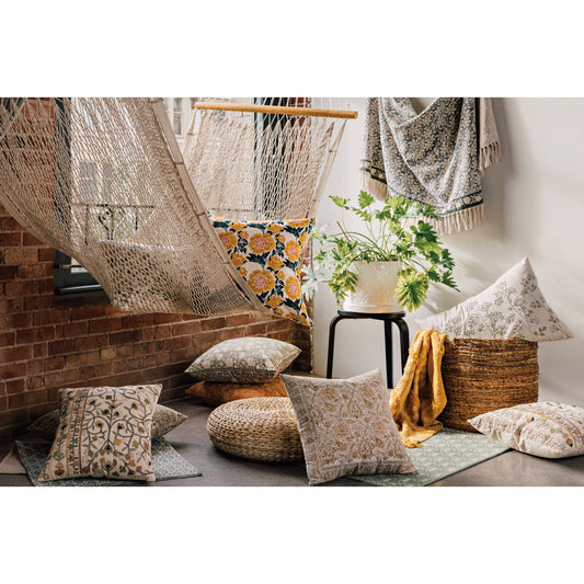 Goldenrise Block Print Pillow 20 x 20 inch