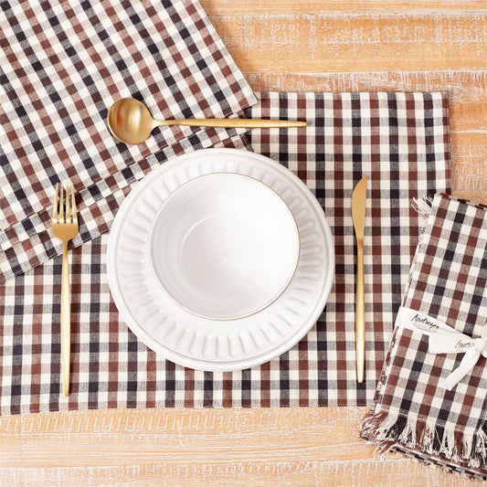 Brown Plaid Placemat - Set of 4