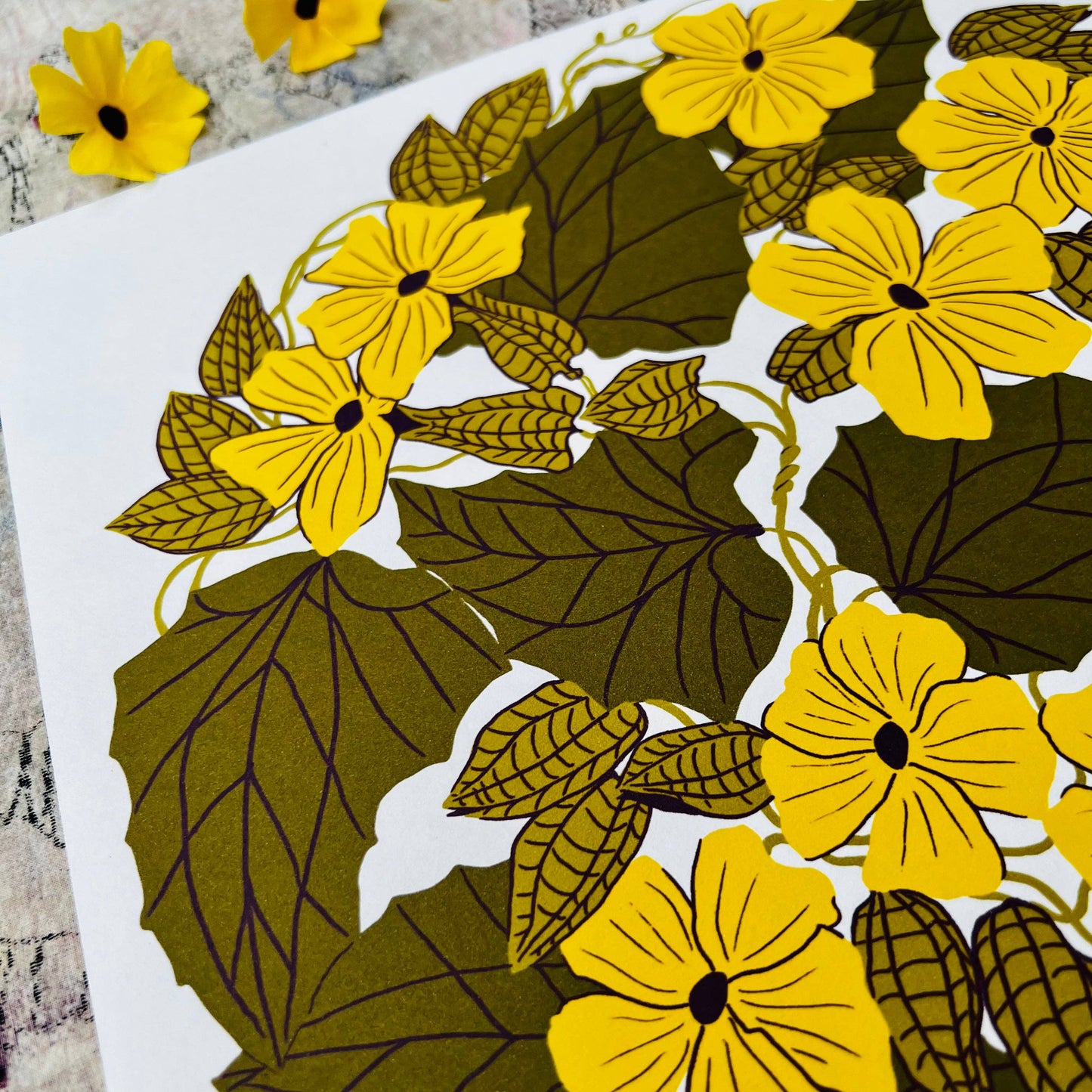 Black Eyed Susan Vine - 12x12 Print