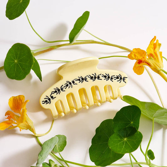 Picnic Claw - Butter Yellow Acetate Jewel Bug Hair Clip