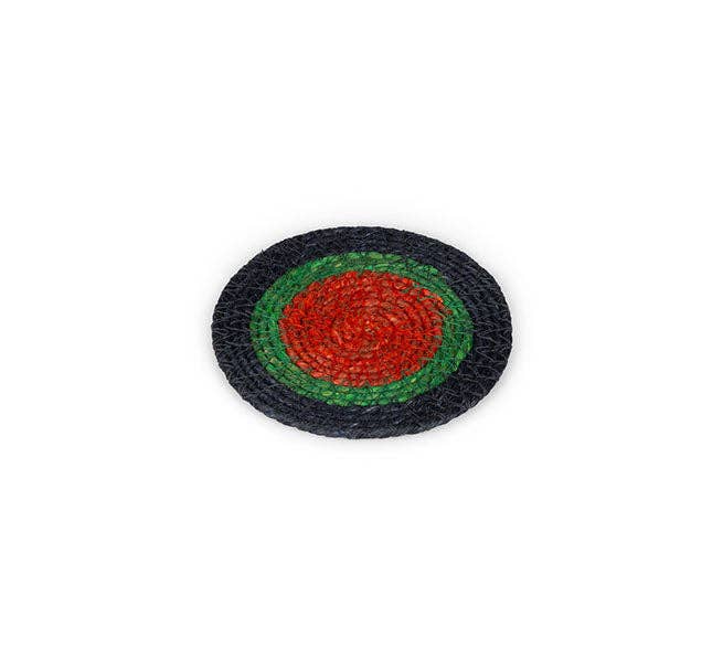 BRITISH COLOUR STANDARD Seagrass Coaster, 4.5" D - Midnight Blue / Beryl Green