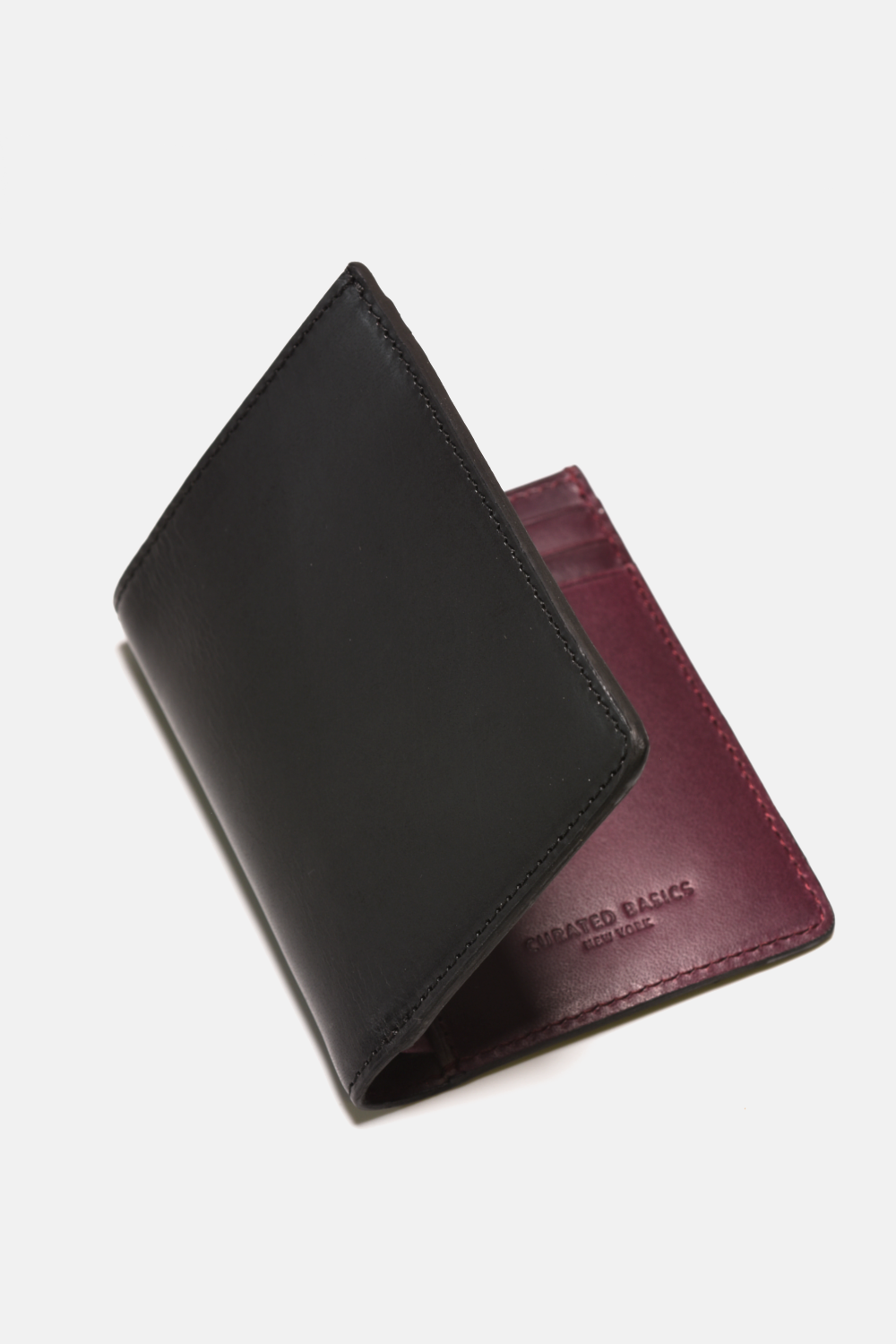 Bi-color Billfold Wallet: Black / Purple