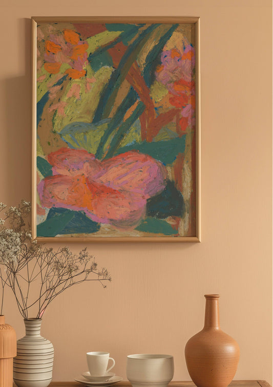 Oil Pastel Flower Print