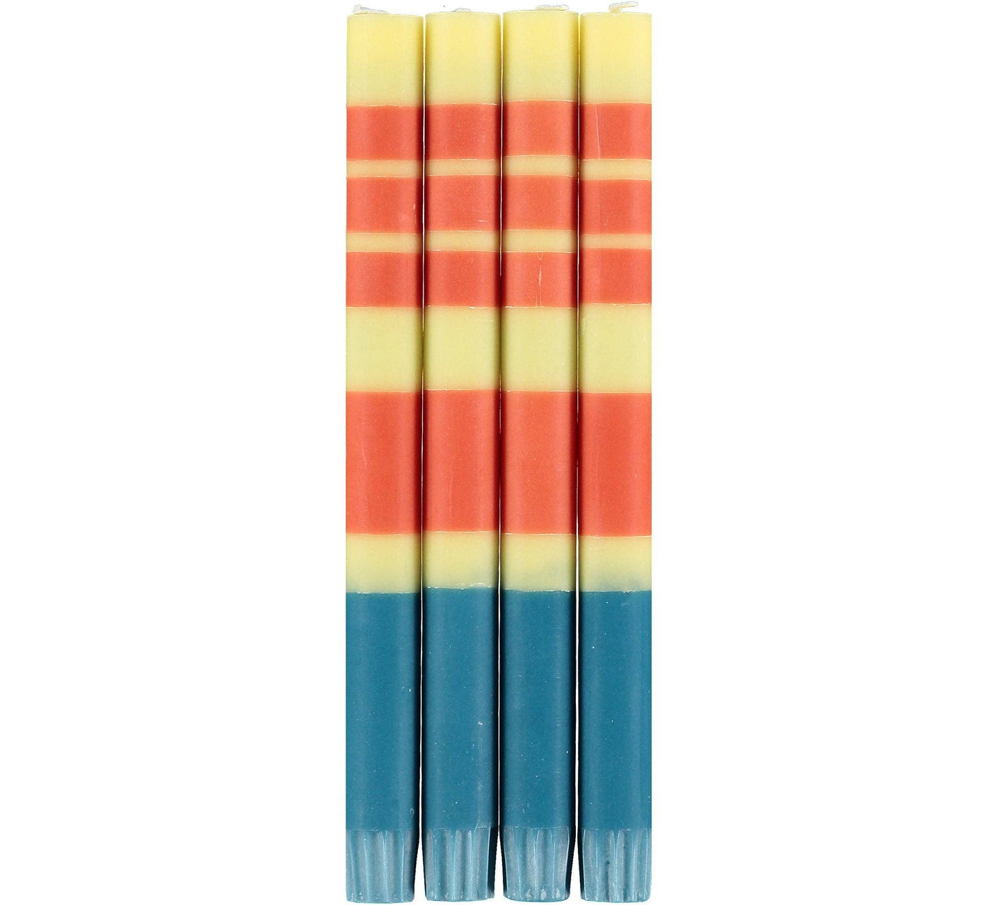 British Colour Standard Dinner Candles - Jasmine, Rust and Petrol Blue