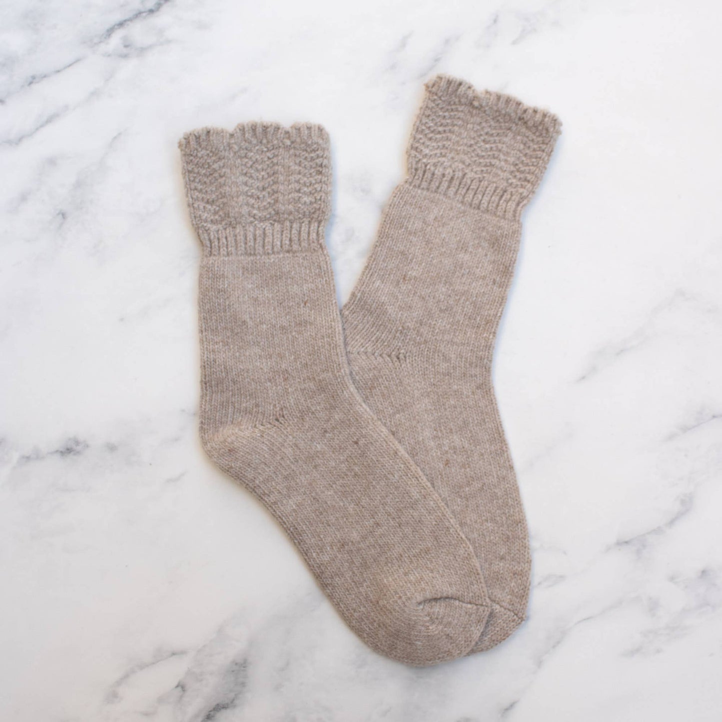 Charlotte Combed Wool and Cashmere Socks: Mocha