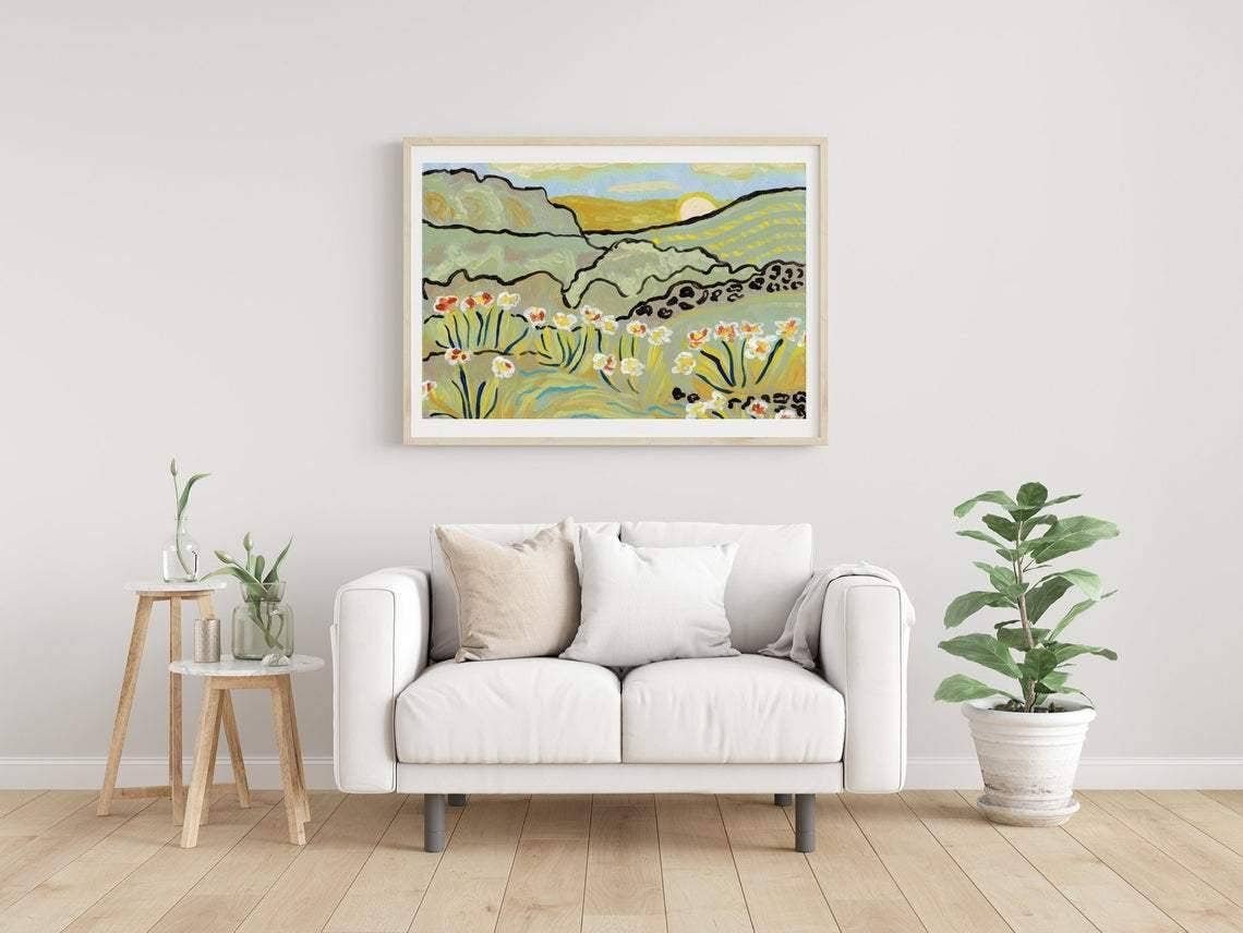 Light Green Landscape Print